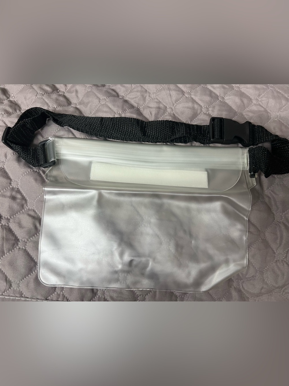 Clear Waterproof Travel Waist Bag with Black Strap